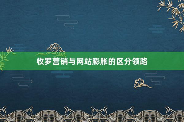 收罗营销与网站膨胀的区分领路